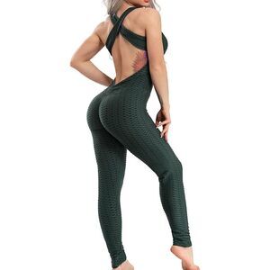 Honeycomb Butt Lifting Cross Back Jumpsuit
